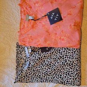 HP🎉 NWT- Ava & Viv Plus Size Women's Short Sleeve Tops, Bundle of 2, Size 2X